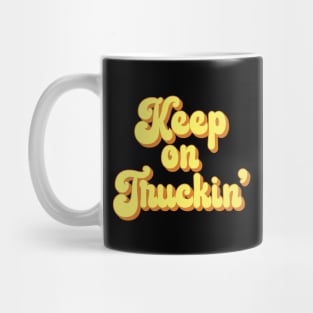 Keep on Truckin’ 1970s Yellow Vintage Retro Mug